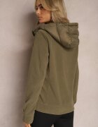 melya by melody Jachetă Verde cu Glugă Decorată cu Matlasare Oblică Faneli