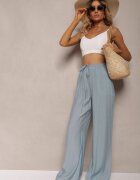melya by melody Pantaloni Albastru deschis Largi din Viscoză și cu talie elastică Abyga