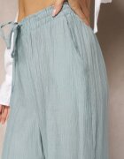 melya by melody Pantaloni Albastru deschis Largi din Viscoză și cu talie elastică Abyga