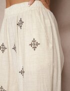 melya by melody Pantaloni Bej cu in cu croială largă Brodați Derilna