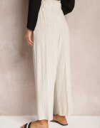 melya by melody Pantaloni Bej deschis Regular Cu dungi Talie înaltă Sallamia