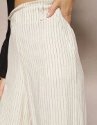 melya by melody Pantaloni Bej deschis Regular Cu dungi Talie înaltă Sallamia