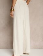 melya by melody Pantaloni Bej din Vâscoză și In High Waist cu Croială Largă cu Broderie Wilirna