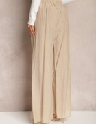 melya by melody Pantaloni Bej din viscoză Largi cu elastic și șnur în talie Tarallia