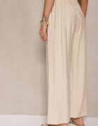 melya by melody Pantaloni Bej largi High Waist cu șnur Fenalin