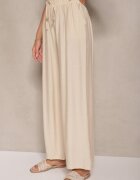 melya by melody Pantaloni Bej largi High Waist cu șnur Fenalin