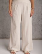 melya by melody Pantaloni Largi Bej cu In cu Elastic în Talie Airelttis
