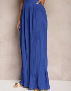 melya by melody Pantaloni Largi Bleumarin cu pliuri Talie înaltă Mirealli