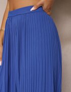 melya by melody Pantaloni Largi Bleumarin cu pliuri Talie înaltă Mirealli