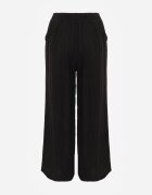 melya by melody Pantaloni largi Casual High Waist din țesătură structurală Hyrarpia Negri