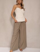 melya by melody Pantaloni Largi Verzi din Viscoză Mevilia