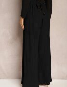 melya by melody Pantaloni negri largi cu Pliuri High Waist Mirealli