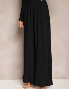 melya by melody Pantaloni negri largi cu Pliuri High Waist Mirealli