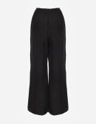 melya by melody Pantaloni Negri Largi din Vâscoză și cu elastic în talie Abyga