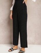 melya by melody Pantaloni Negri Regulari cu Dungi Talie Înaltă Sallamia