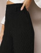 melya by melody Pantaloni Negri Regulari cu Dungi Talie Înaltă Sallamia