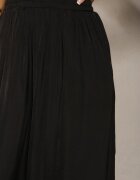 melya by melody Pantaloni Negri Talie Înaltă cu Viscoză și picioare largi Osevia