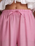melya by melody Pantaloni Roz Largi din Viscoză și cu Elastic în Talie Abyga