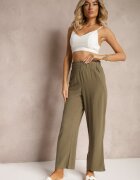 melya by melody Pantaloni Verde închis Regular cu dungi Talie înaltă Sallamia