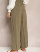 melya by melody Pantaloni Verde închis Regular cu dungi Talie înaltă Sallamia