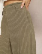 melya by melody Pantaloni Verde închis Regular cu dungi Talie înaltă Sallamia