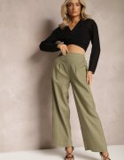 melya by melody Pantaloni Verzi Larghi din In cu elastic în talie Airelttis