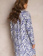 melya by melody Rochie Alb-Albastru tip cămașă cu decolteu în V și închidere cu nasturi Laveira