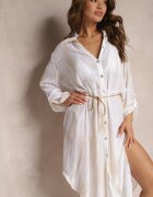 melya by melody Rochie bej deschis oversize stil cămașă Werosa