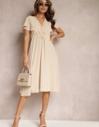melya by melody Rochie Bej Tip plic Midi Cu croială evazată Noravel