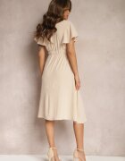 melya by melody Rochie Bej Tip plic Midi Cu croială evazată Noravel