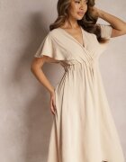 melya by melody Rochie Bej Tip plic Midi Cu croială evazată Noravel