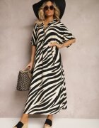 melya by melody Rochie cămașă Alb-Negru cu Mâneci Liliac și Nasturi Cesolla