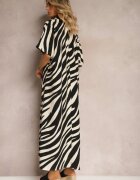 melya by melody Rochie cămașă Alb-Negru cu Mâneci Liliac și Nasturi Cesolla