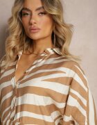 melya by melody Rochie Cămașă Bej cu mâneci liliac și nasturi Cesolla