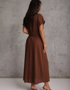 melya by melody Rochie-cămașă din bumbac cu dungi decorative și buzunare Ageusa Maro