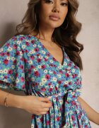melya by melody Rochie petrecută albastră cu centură și elastic Faroena