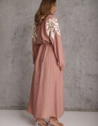 melya by melody Rochie rustică din viscoză decorată cu cordon și broderie Iropis Roz