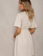 melya by melody Rochie scurtă Bej deschis cu decolteu triunghiular și elastic în talie Mellvina