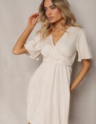 melya by melody Rochie scurtă Bej deschis cu decolteu triunghiular și elastic în talie Mellvina
