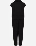 melya by melody Salopetă casual din bumbac și vâscoză cu peplum și guler Eviope Neagră