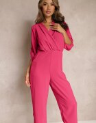 melya by melody Salopetă lungă fucsia cu încrețituri și decolteu petrecut Jonitta