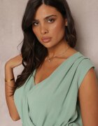 melya by melody Salopetă Lungă Verde cu Decolteu petrecut și cu curea Violettsa