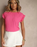 melya by melody Top cu mânecă scurtă plisat fucsia Meavina