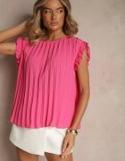 melya by melody Top cu mânecă scurtă plisat fucsia Meavina
