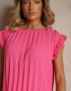 melya by melody Top cu mânecă scurtă plisat fucsia Meavina