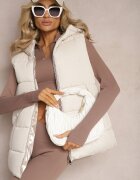melya by melody Vestă Bej deschisă Reversibilă cu Glugă Zelini