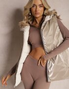 melya by melody Vestă Bej deschisă Reversibilă cu Glugă Zelini