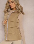 melya by melody Vestă Bej Matlasată din material matlasat și reversibil Erinea