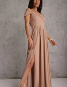 messaya Rochie Bej închis Elegantă Lungă Spaniolă cu șliț la tiv Idelia