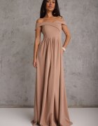 messaya Rochie Bej închis Elegantă Lungă Spaniolă cu șliț la tiv Idelia